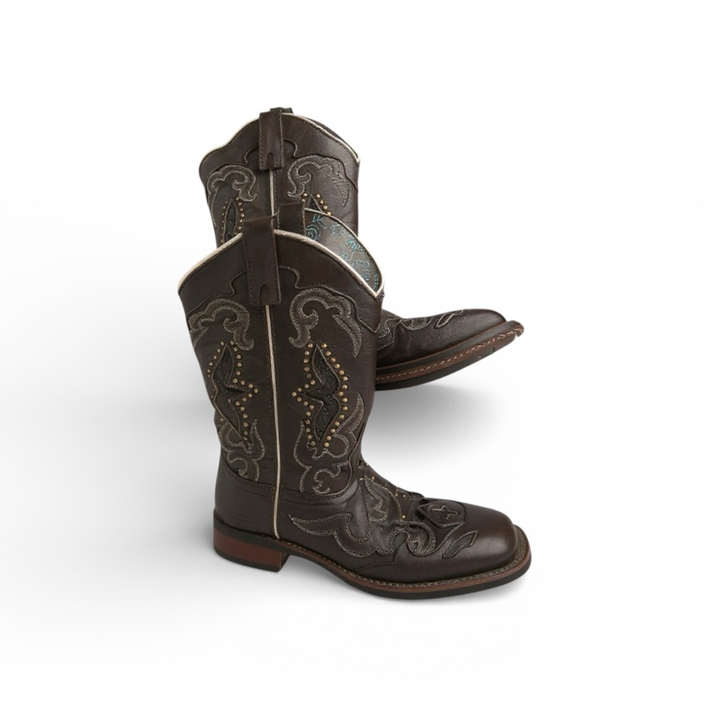 Laredo Dark Brown Embroidered Cowgirl Boot